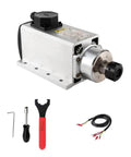 220V 4KW Square Air Cooled CNC Spindle Motor For CNC Router Machines, 18000RPM, ER25 6mm Collet with installation tools and cables