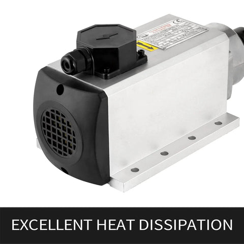 220V 4KW Square Air Cooled CNC Spindle Motor For CNC Router Machines, 18000RPM, side view showing compact design with heat dissipation features.