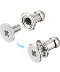 4mm Ball Head Stud Rivets With Screw Back for DIY Leather Craft, Handbags, and Belts, 15 pack, silver tone zinc alloy, M2.5x5mm screws