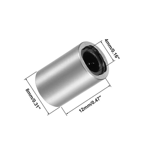 Four Millimeter Linear Bearing With Double Sealed LM4UU For CNC Machines And 3D Printers Twelve Pack, dimensions labeled