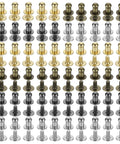 4mm Ball Head Button Rivets With Screw Back For Leather Craft DIY Handbag Belt 100 Pack In Four Colors arranged in rows
