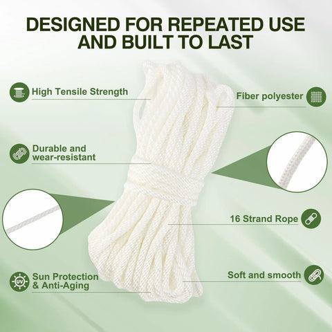 Replacement 4.0mm Pull Start Cord, 10 Meters Long, Recoil Starter Rope For Lawn Mower, String Trimmer, Chainsaw And Outdoor Power Equipment, Durable Premium Quality