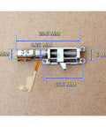Top view of Mini Micro 4mm 5V 2-Phase 4-Wire Precision Planetary Gearbox Gear Stepper Motor with metal slider nut, dimensions visible