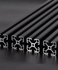 4 Piece 4040 Aluminum T Slot Extrusion Profile Set Black Anodized 59 Inches Long 1500mm European Standard Heavy Duty Rails