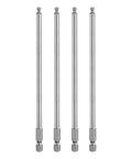 4 Pcs Ball End Hex Screwdriver Bits 4mm H4.0 with 1/4 Inch Hex Shank 150mm Long, S2 Steel