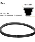 A20 v belt, 22 inch circumference, shown in a 4-pack with dimensions labeled, ideal for various applications.