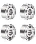 Set of 4 SMR72ZZ deep groove ball bearings 2x7x3mm 440C stainless steel double shielded ABEC 5 for hobby model making and electronics.