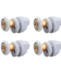 4PCS 19mm shower door rollers replacement with copper rod pulley, nylon runners and stainless steel hardware