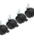 4pcs 1 Inch Swivel Caster Wheels, M8 Threaded Stem Caster Wheels with Brake, Heavy Duty Casters, Black Nylon for Furniture