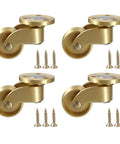 4PCS Universal Brass Stem Casters 1 Inch Furniture Caster Wheels Heavy Duty Swivel 360 Degree Solid Metal Casters with screws