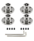 4 PCS 6mm Flange Shaft Coupling, Rigid Flange Coupling Motors Guide Shaft Support Coupler with screws and wrenches included.