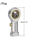 4 pcs PHSB3 female rod end bearing kit, 3/16 inch bore with #10-32 right hand thread, self lubricating joint rod ends with jam nuts