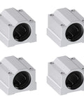 4 pcs scs6uu linear ball bearings, 6mm id×25mm length linear ball bearing aluminum slide block with double seal for CNC, 3D printers