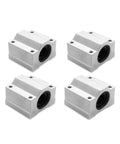 4Pcs SCS8UU Linear Motion Ball Bearing Slide Block ID 8mm Aluminum Bushing Linear Rail Support Guide Shaft Bearing for Printer Parts 4 Pack