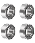 4 Pieces SMR63-2RS Deep Groove Ball Bearings 3x6x2.5mm 440C Stainless Steel Double Shielded ABEC 5 shown in a set of four