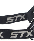 Side view of 4Sight Plus S Adult Lacrosse Goggles with silicone padding and STX branding, SEI Certified.