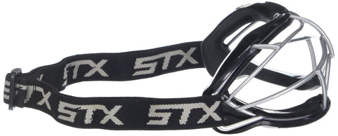 Side view of 4Sight Plus S Adult Lacrosse Goggles with silicone padding and STX branding, SEI Certified.