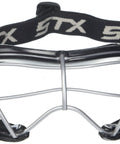 Front view of 4Sight Plus S Adult Lacrosse Goggles With Silicone Padding SEI Certified, featuring oval wire design and black strap.