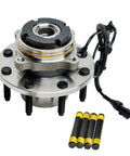 4WD Front Wheel Bearing Hub Assembly For 1999 To 2004 Ford F250 F350 Super Duty And 2000 To 2002 Ford Excursion With Coarse Thread ABS Compatible 4X4 Only Wheel Hub Replacement Designed For Heavy Duty Trucks And Daily Use close-up with sensor wire