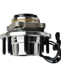 Side view of 4WD Front Wheel Bearing Hub Assembly For 1999 To 2004 Ford F250 F350 Super Duty And 2000 To 2002 Ford Excursion With Coarse Thread ABS Compatible 4X4 Only Wheel Hub Replacement Designed For Heavy Duty Trucks And Daily Use