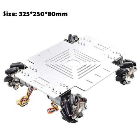 Heavy Duty 4WD All Metal Mecanum Wheel Robot Car Chassis Kit With 12V Encoder Motors and 78mm Steel Rubber Wheels for Arduino
