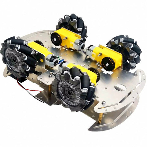 DIY Mecanum Wheel Robot Car Kit with 4WD omnidirectional chassis featuring four 2.68 inch mecanum wheels and TT motors.