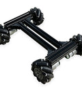 4WD Mecanum Wheel Robot Car Chassis Kit With Smart Remote Control and Metal Chassis for DIY RC Robotic Moving Platform, top view.