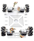 Heavy Duty 4WD All Metal Mecanum Wheel Robot Car Chassis Kit With 12V Encoder Motors for Arduino projects front view