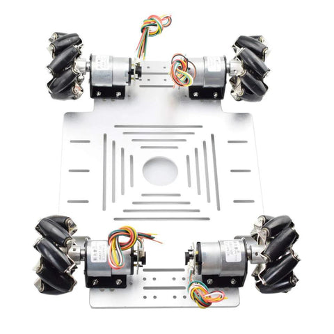 Heavy Duty 4WD All Metal Mecanum Wheel Robot Car Chassis Kit With 12V Encoder Motors for Arduino projects front view