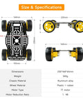 Diagram of 4WD Robot Car Chassis Kit with Aluminum Alloy Chassis for Arduino and Raspberry Pi, showing dimensions and materials.