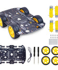 4WD Robot Car Chassis Kit With 4 TT Motors For Arduino Raspberry Pi And Jetson Nano Smart Robotic Car Chassis DIY Learning Kit.