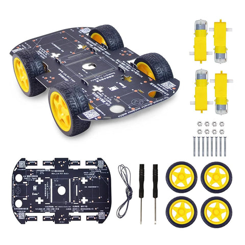 4WD Robot Car Chassis Kit With 4 TT Motors For Arduino Raspberry Pi And Jetson Nano Smart Robotic Car Chassis DIY Learning Kit.