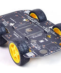 4WD Robot Car Chassis Kit With 4 TT Motors For Arduino Raspberry Pi And Jetson Nano with sturdy PCB and durable rubber wheels