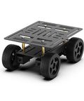4WD Smart Chassis Car Kit with Aluminum Alloy Chassis and TT DC Motors 66mm Wheels, unassembled black robotic platform with anti-skid tires