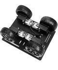 4WD Smart Chassis Car Kit With Aluminum Alloy Chassis And TT DC Motors 66mm Wheels Robotic Moving Platform Black Unassembled DIY