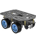 4WD Smart Chassis Car Kit With Aluminum Alloy Chassis, 520 Encoder Motors, 65mm Wheels, Robotic Moving Platform, Black, Unassembled