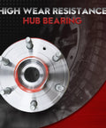 4WD Front Wheel Bearing And Hub Assembly For 2007-2014 Silverado 1500 Tahoe Suburban 1500 Avalanche Sierra 1500 Yukon XL 1500 And Cadillac Escalade Escalade ESV EXT With ABS Left Or Right 6 Lug, high wear resistance hub bearing, front view.