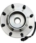 4WD Front Wheel Bearing Hub Assembly For 1999 To 2004 Ford F250 F350 Super Duty And 2000 To 2002 Ford Excursion With Coarse Thread ABS Compatible 4X4 Only Wheel Hub Replacement Designed For Heavy Duty Trucks And Daily Use, front view