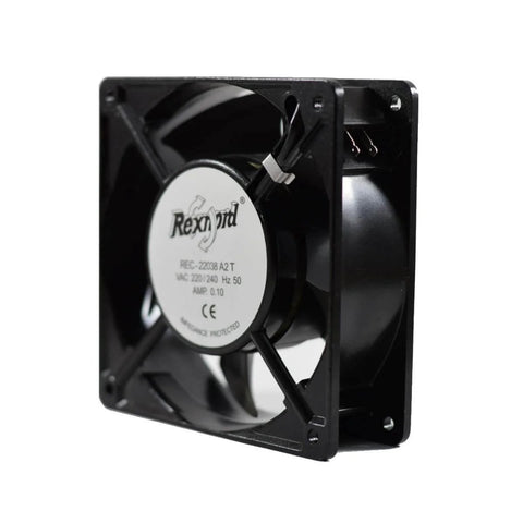 Square 4x4 Inch Aluminum Die Cast Exhaust Fan Panel Mount In Black With 22038 A2 T Model PBT Impeller Window Ventilation Fan