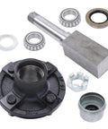 4 On 4 Inch Trailer Hub Kit With 1 Inch Square BT8 Spindle For 2000 Lb Axles Includes Inner And Outer L44643 Bearings Grease Seal Dust Cap Lug Nuts