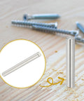 4mm X 50mm dowel pin made from 304 stainless steel shown on a wooden surface, pack of 30 durable shelf pegs for furniture fixing.
