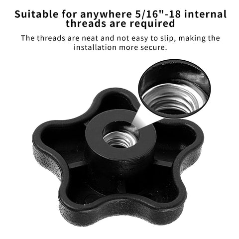 10 Pcs 5/16-18 Female Thread T Track Knobs For Woodworking Jigs And Fixtures Plastic Thumb Screws Close-up