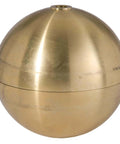 5 1/2 Inch Hollow Brass Ball for decorative fixtures, unfinished brass sphere with 1/8 inch center hole, heavy cast for lamps and metalwork