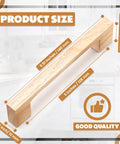 30 Pcs Solid Wood Cabinet Pulls Set for Kitchen Cabinets and Furniture 5.51 Inch Length with 128 Mm Hole Spacing, size view