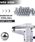Caliper measuring 5.5 mm steel ball diameter, part of 200-Pack Utility Cart 5.5 mm Platform Size Steel Frame Built for Moving Boxes