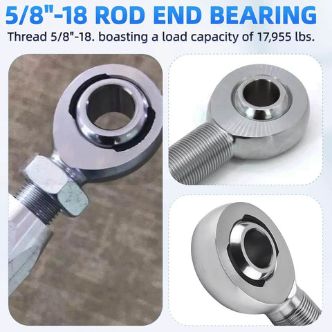 5/8 Heim Joint Rod End Bearing with Jam Nut, RH 5/8-18 Thread x 0.625 Bore Chromoly for Steering and Suspension