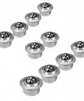 Set of 10 5/8 Inch Ball Transfer Units with Wide 1 Inch Base for Conveyors and Roller Stands