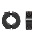 Double Split Clamp On Shaft Collar With Five Eighth Inch Bore Carbon Steel Black Oxide Coating For Easy Install And Durable Performance
