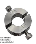 5/8" (0.625") Bore Mountable Two-Piece Clamping Shaft Collar in 303 Stainless Steel - Made in USA, side view with mounting screws.