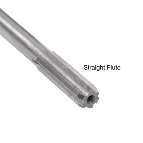 Close-up view of 5.8mm Chucking Reamer HSS Cobalt M35 Lathe Tool D4 With 6 Straight Flutes, focusing on flute design for precise metalwork.